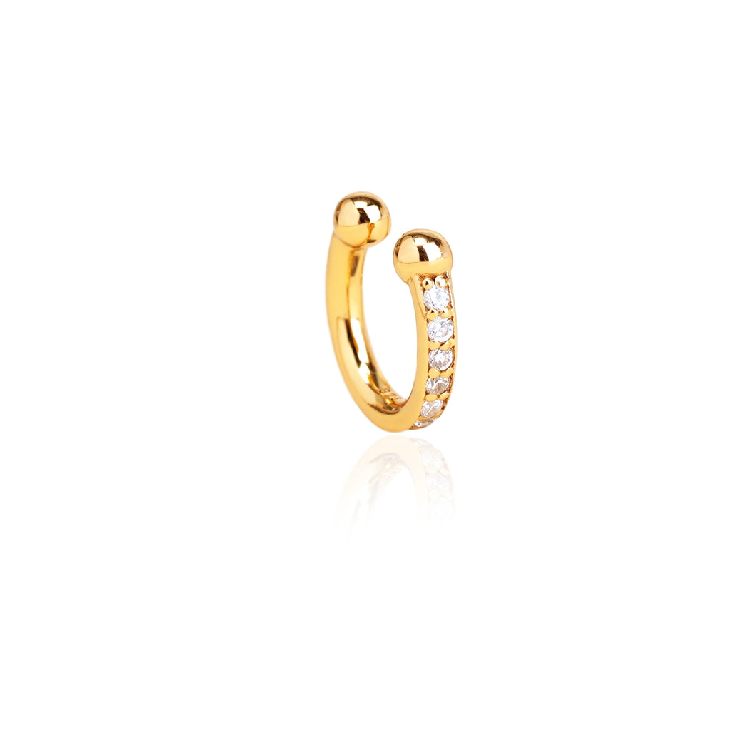 pavé cz ear cuff in vermeil gold