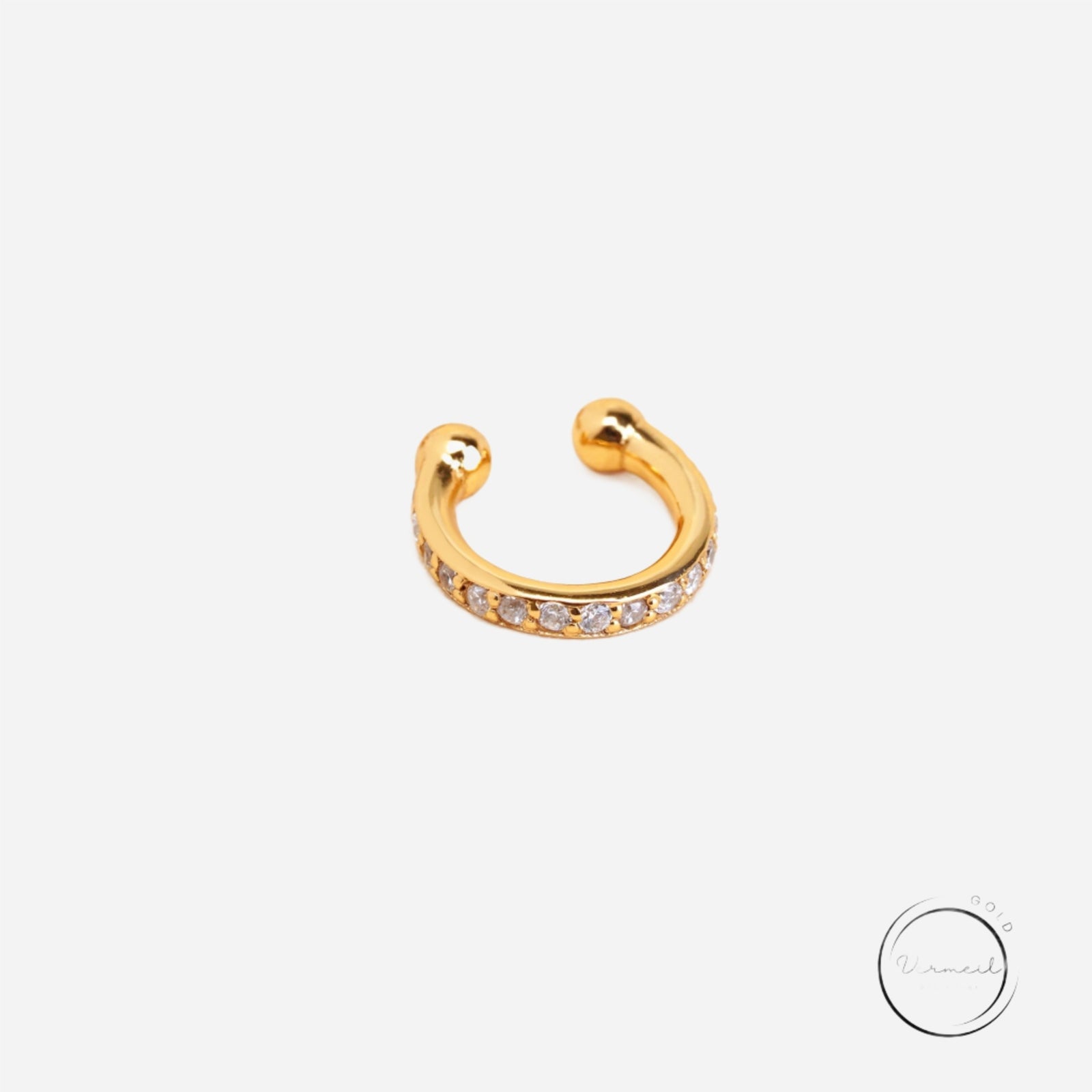 pavé cz ear cuff in gold vermeil