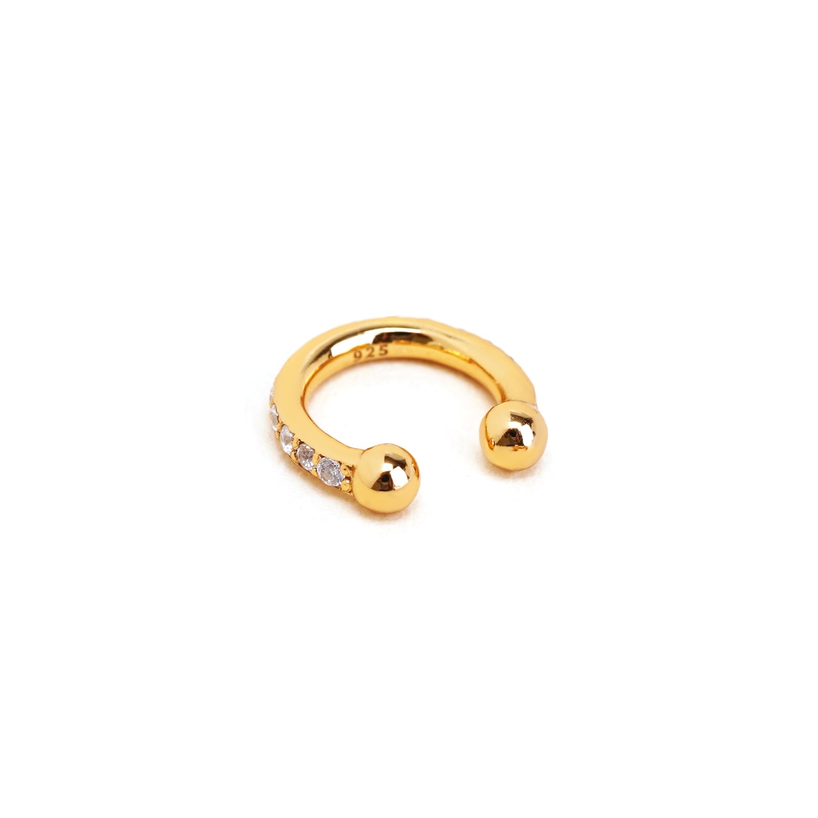 pavé cz ear cuff in gold vermeil