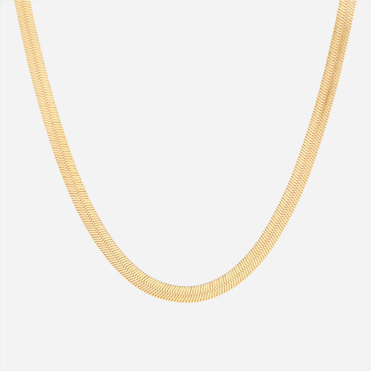 gold herringbone choker