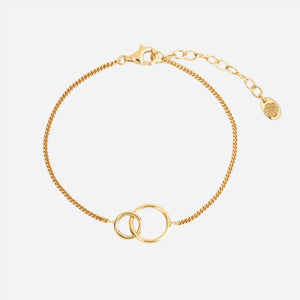interlocking double ring chain bracelet