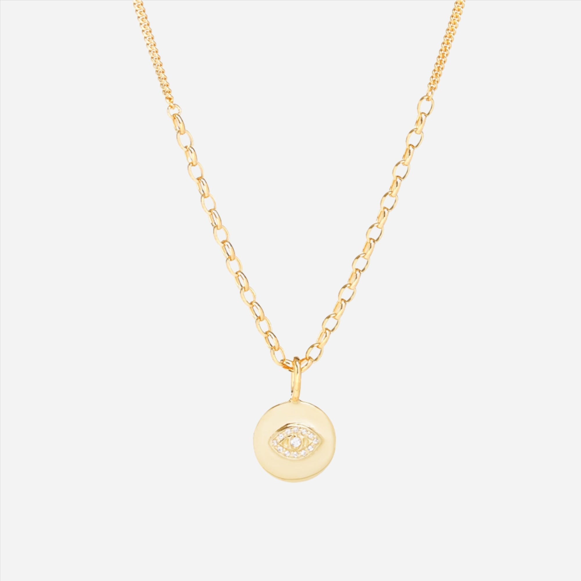 evil eye white topaz pendant necklace
