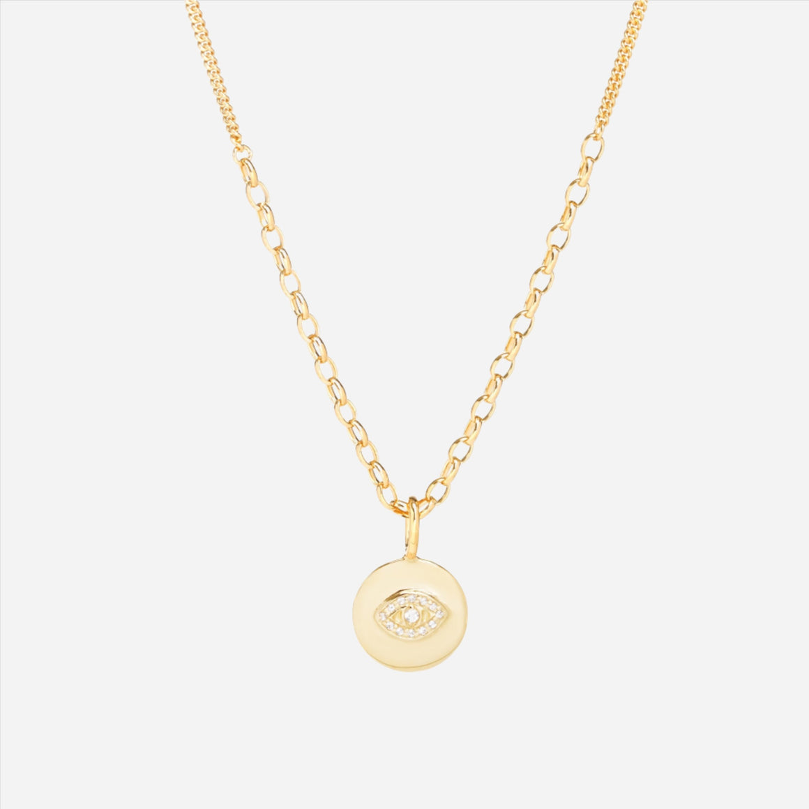 evil eye white topaz pendant necklace