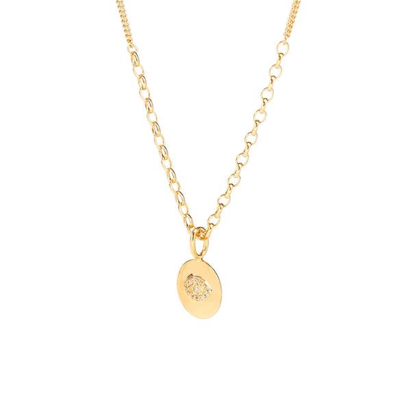 evil eye white topaz pendant necklace