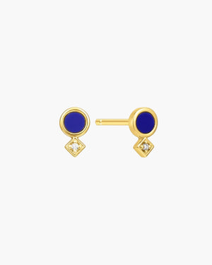 Mini lapis lazuli stud earrings