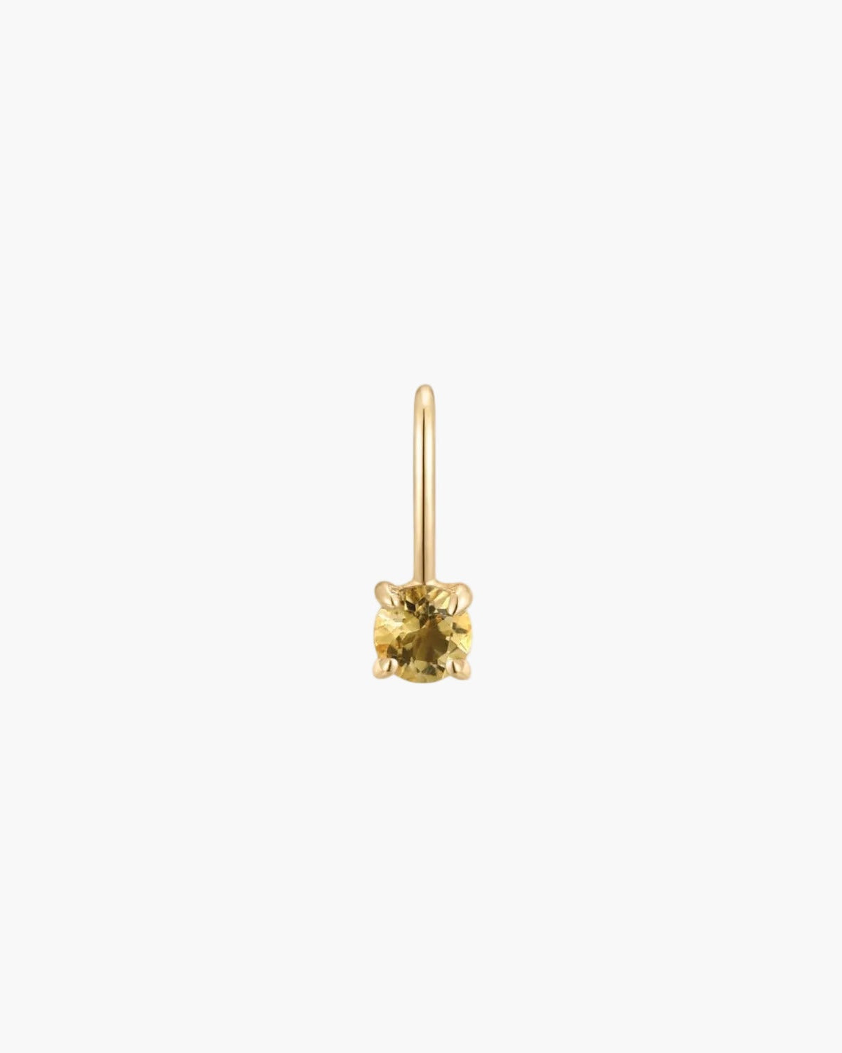 November birthstone citrine solid gold charm