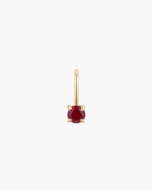 July birthstone ruby solid gold charm