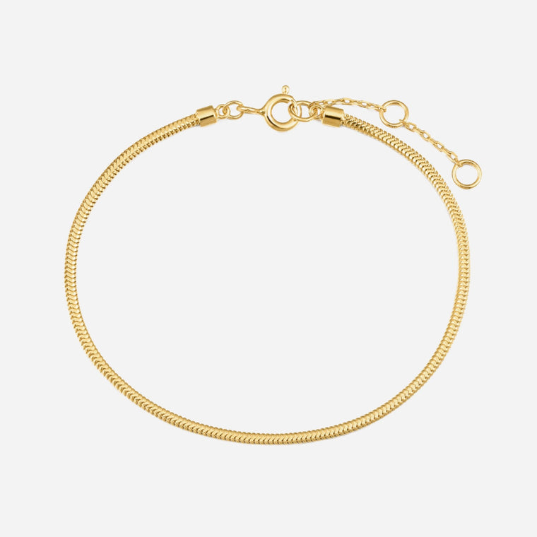 gold dainty snake chain bracelet