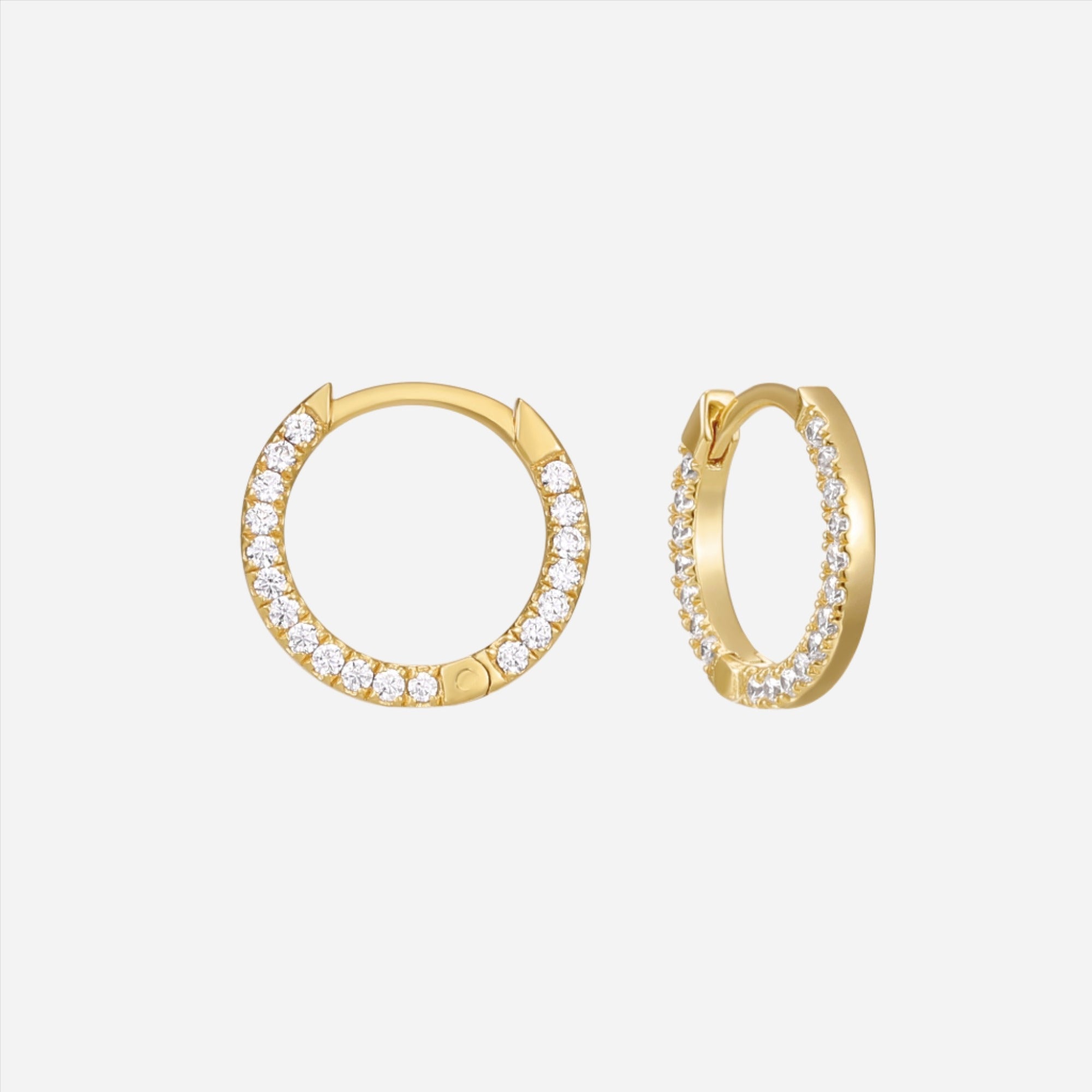 Round pave hoop earrings