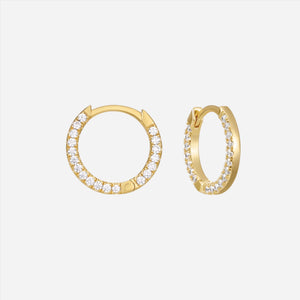 Round pave hoop earrings