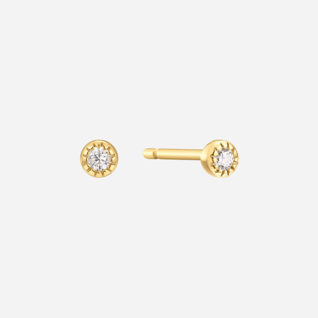 mini bezel vermeil stud earrings