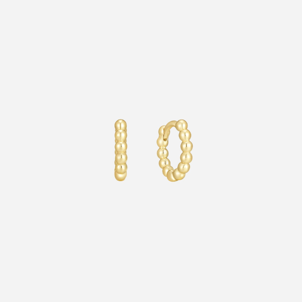 mini beaded hoop earrings