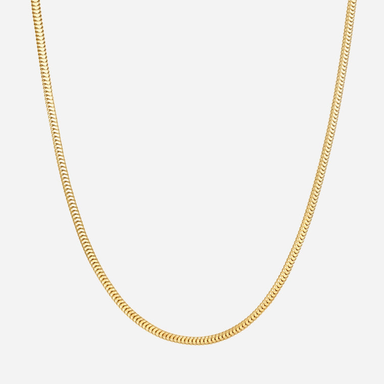 gold dainty snake chain choker