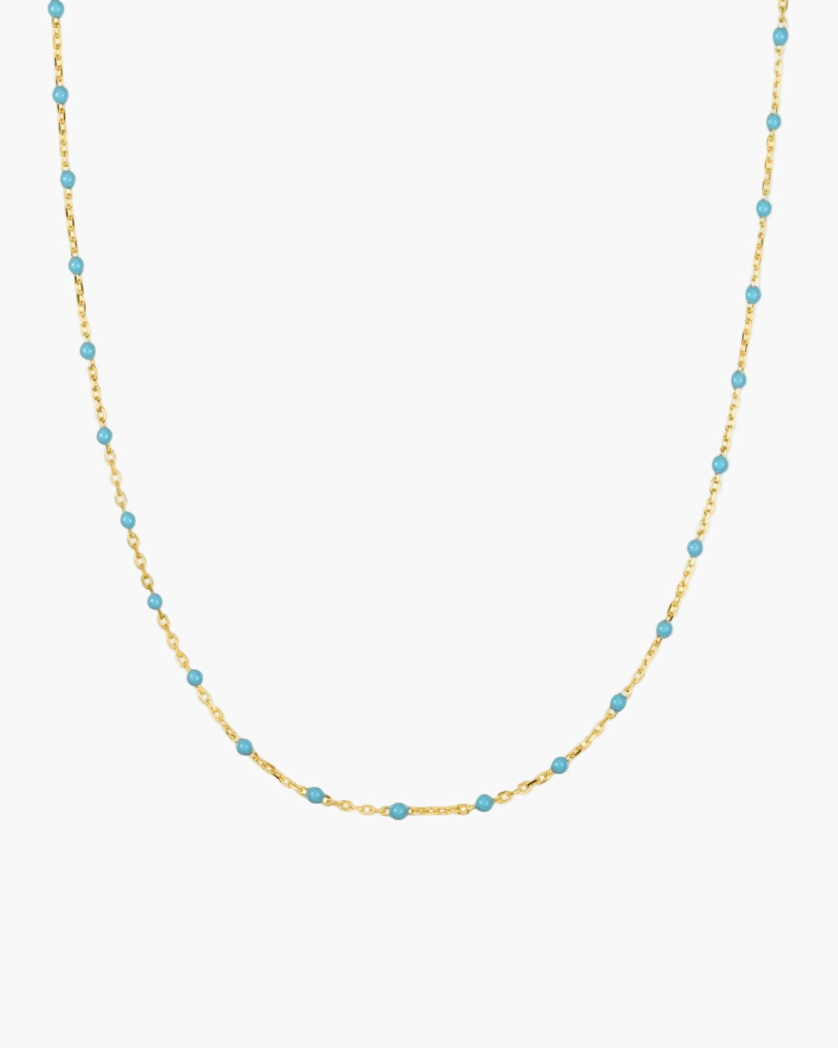 Turquoise blue enamel choker