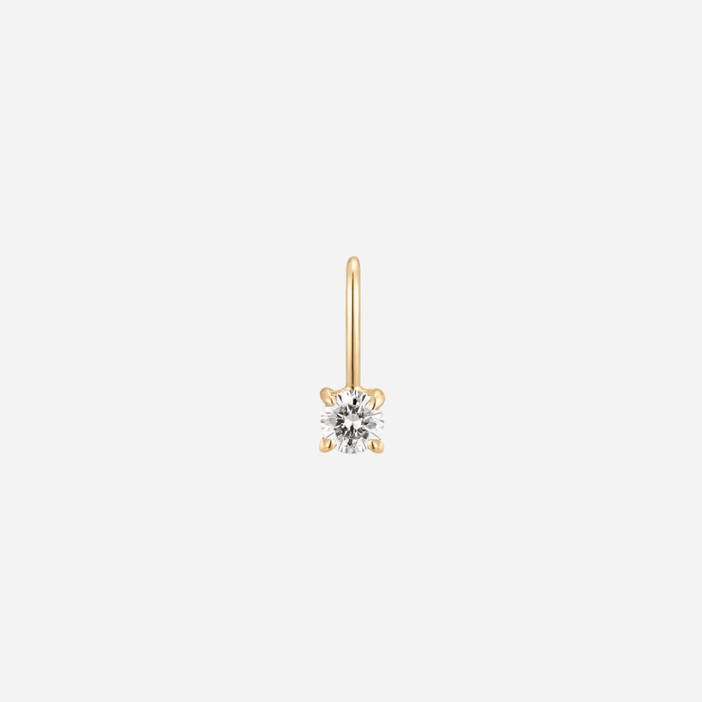 Diamond April birthstone solid gold charm