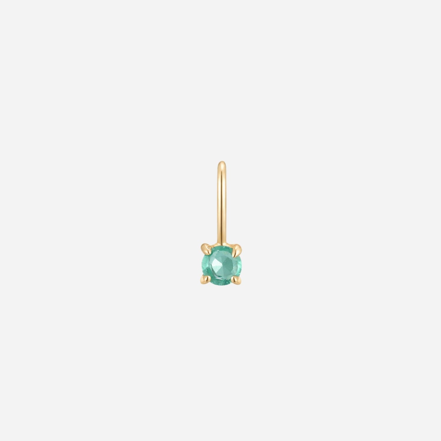 may birthstone emerald solid gold charm