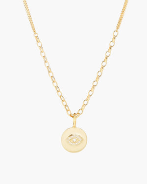evil eye white topaz pendant necklace