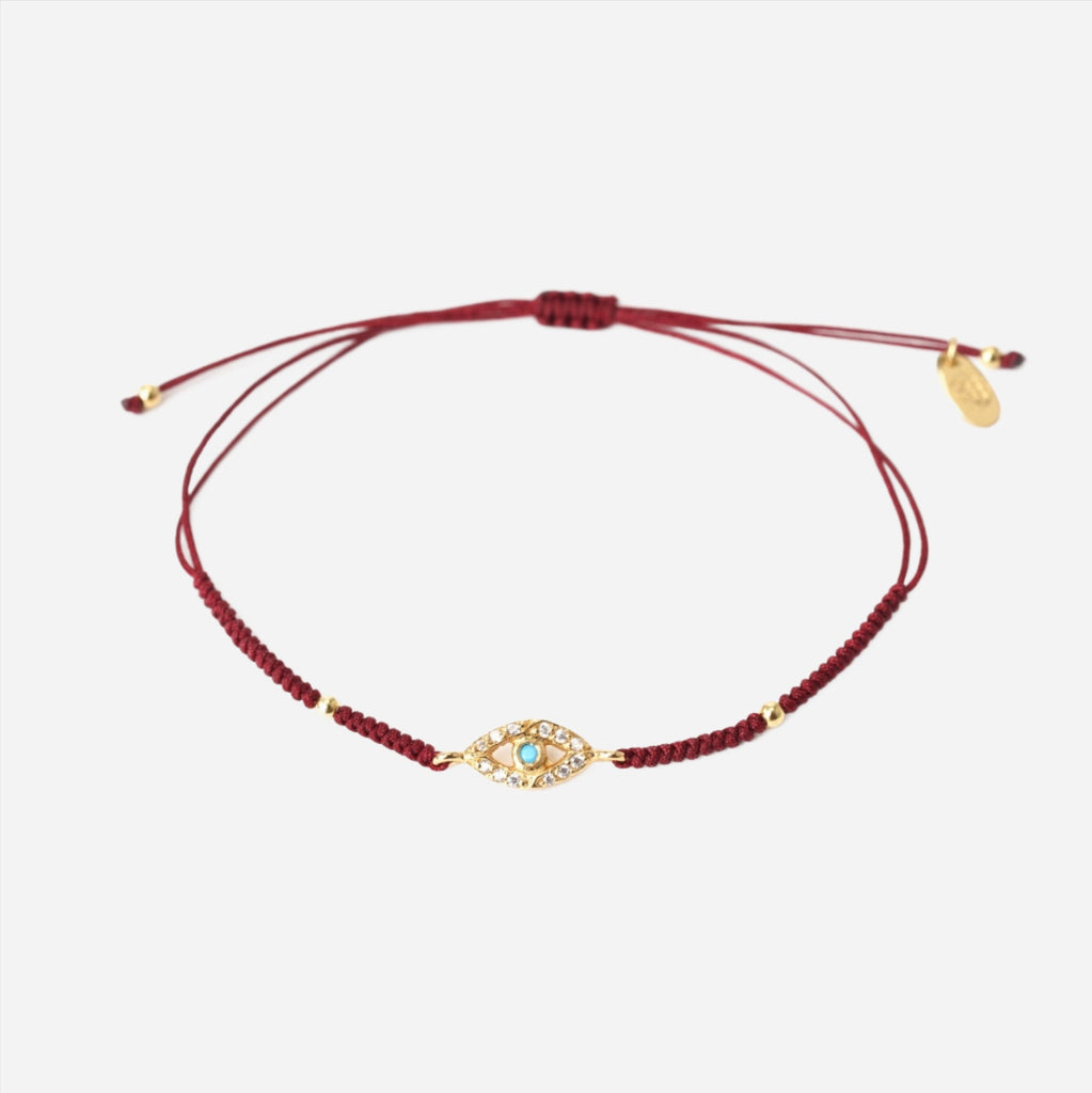 evil eye blood red friendship bracelet