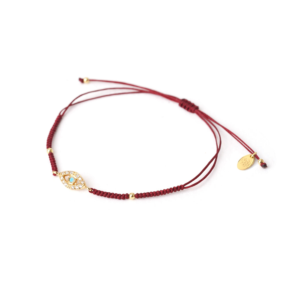 evil eye blood red friendship bracelet