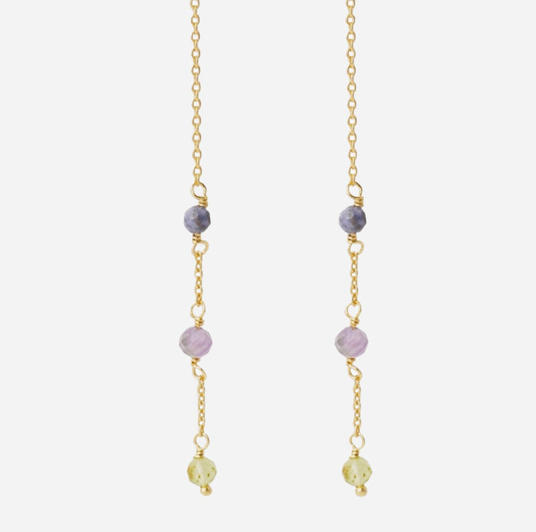 gemstone thread through earrings