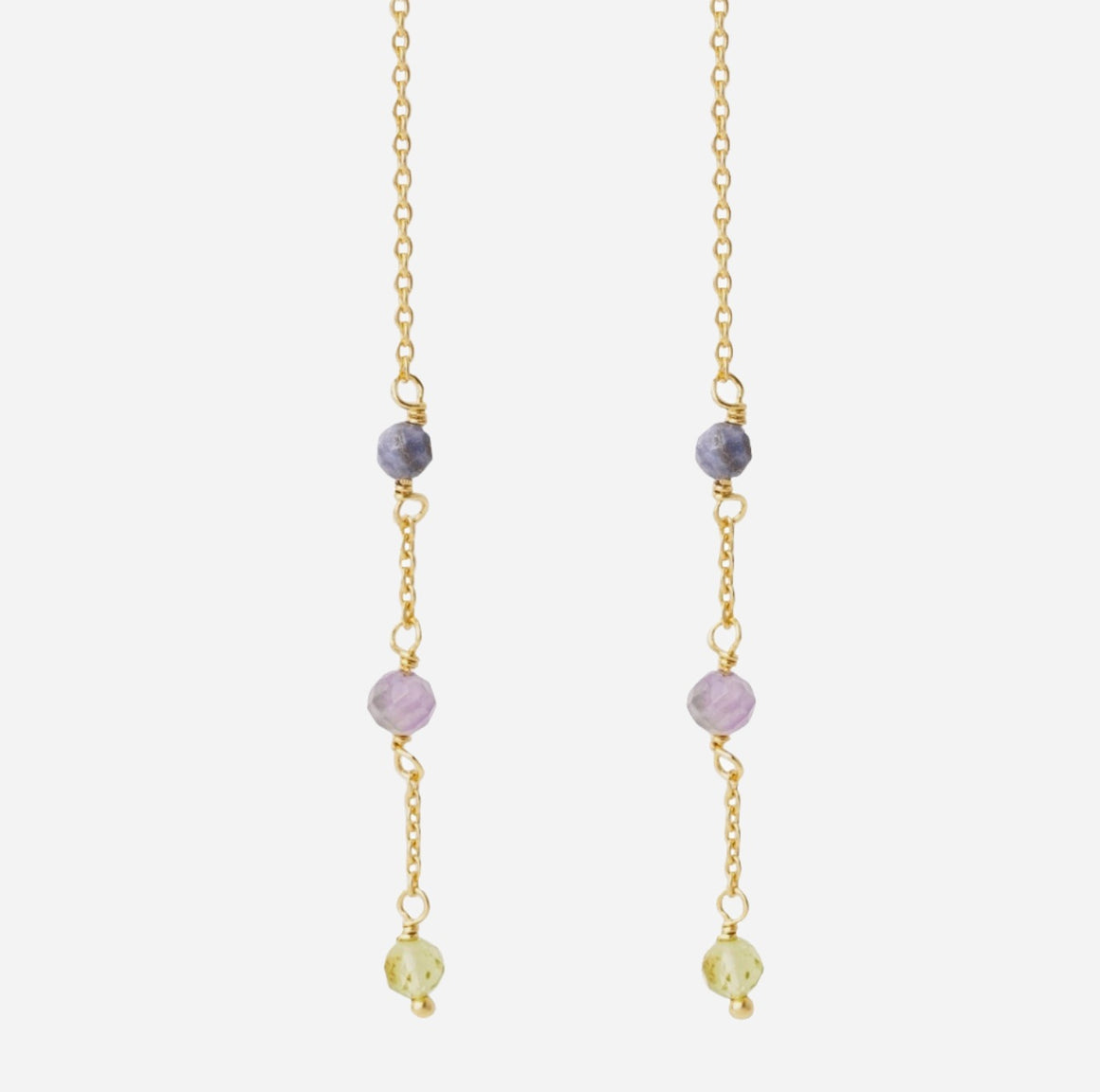 gemstone thread through earrings