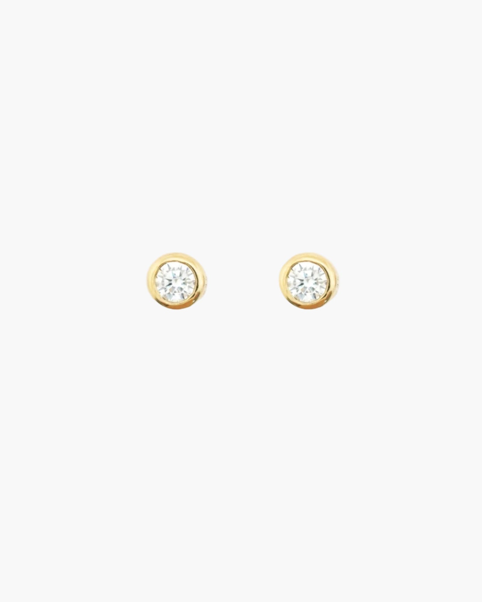 gold bezel stud earrings