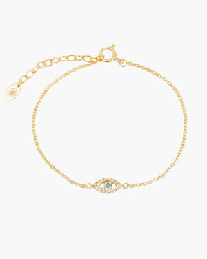gold dipped evil eye chain bracelet