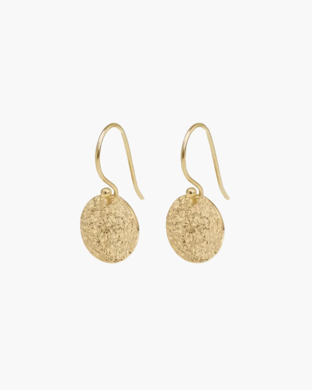 gold hammered gold vermeil drop earrings