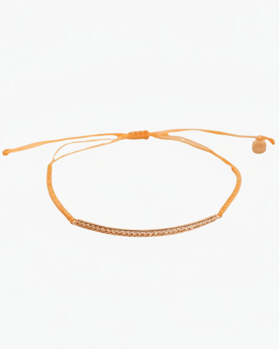 gold vermeil Pavé bar cord bracelet in yellow