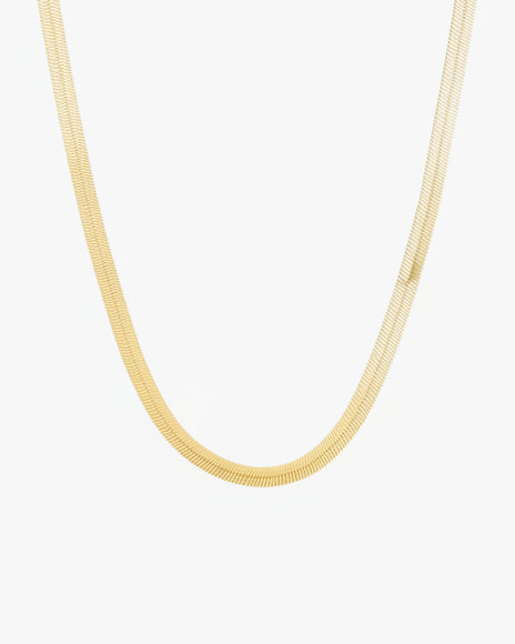 gold herringbone necklace