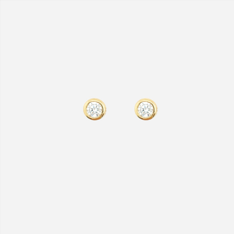 gold bezel stud earrings