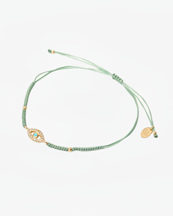 evil eye green friendship bracelet