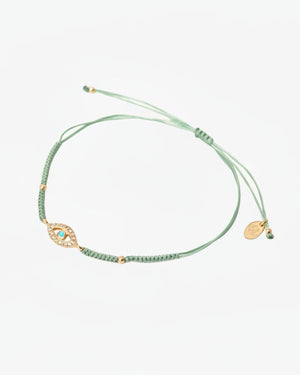 evil eye green friendship bracelet