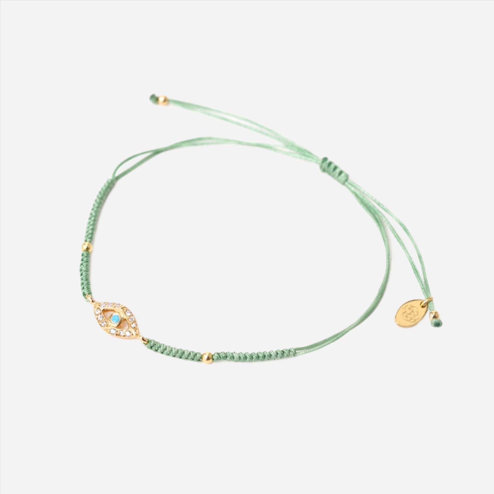 evil eye green friendship bracelet