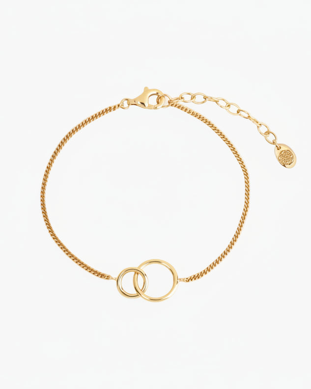 interlocking double ring chain bracelet