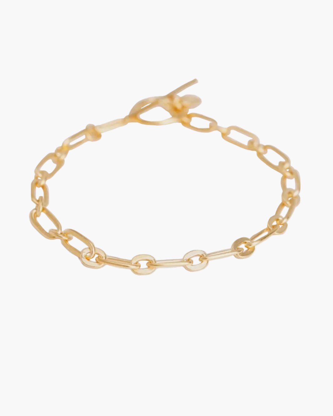 gold oval link chain bracelet