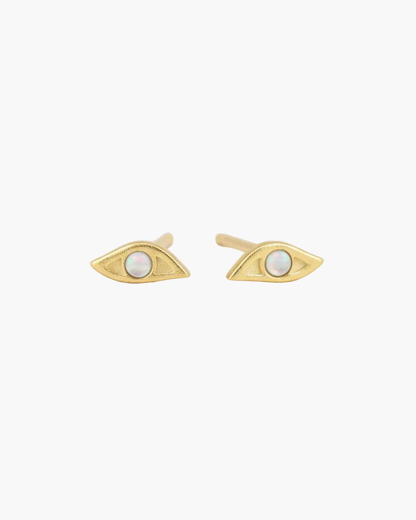 mini evil eye stud earrings