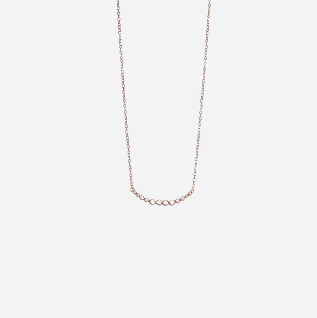 curved bar cubic zirconia necklace