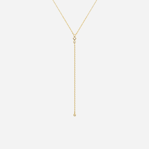 gold twinkling opal lariat necklace