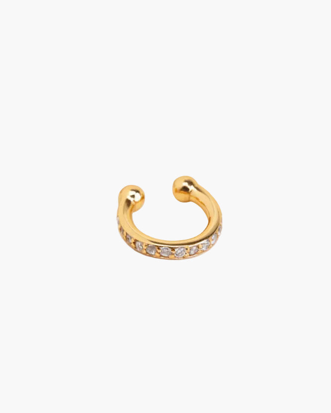 pavé cz ear cuff in gold vermeil