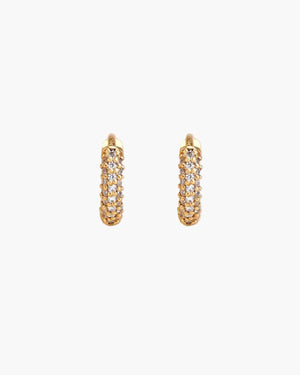 pave bar gold vermeil huggie hoops