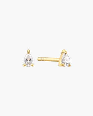 pear drop stud earrings in gold vermeil
