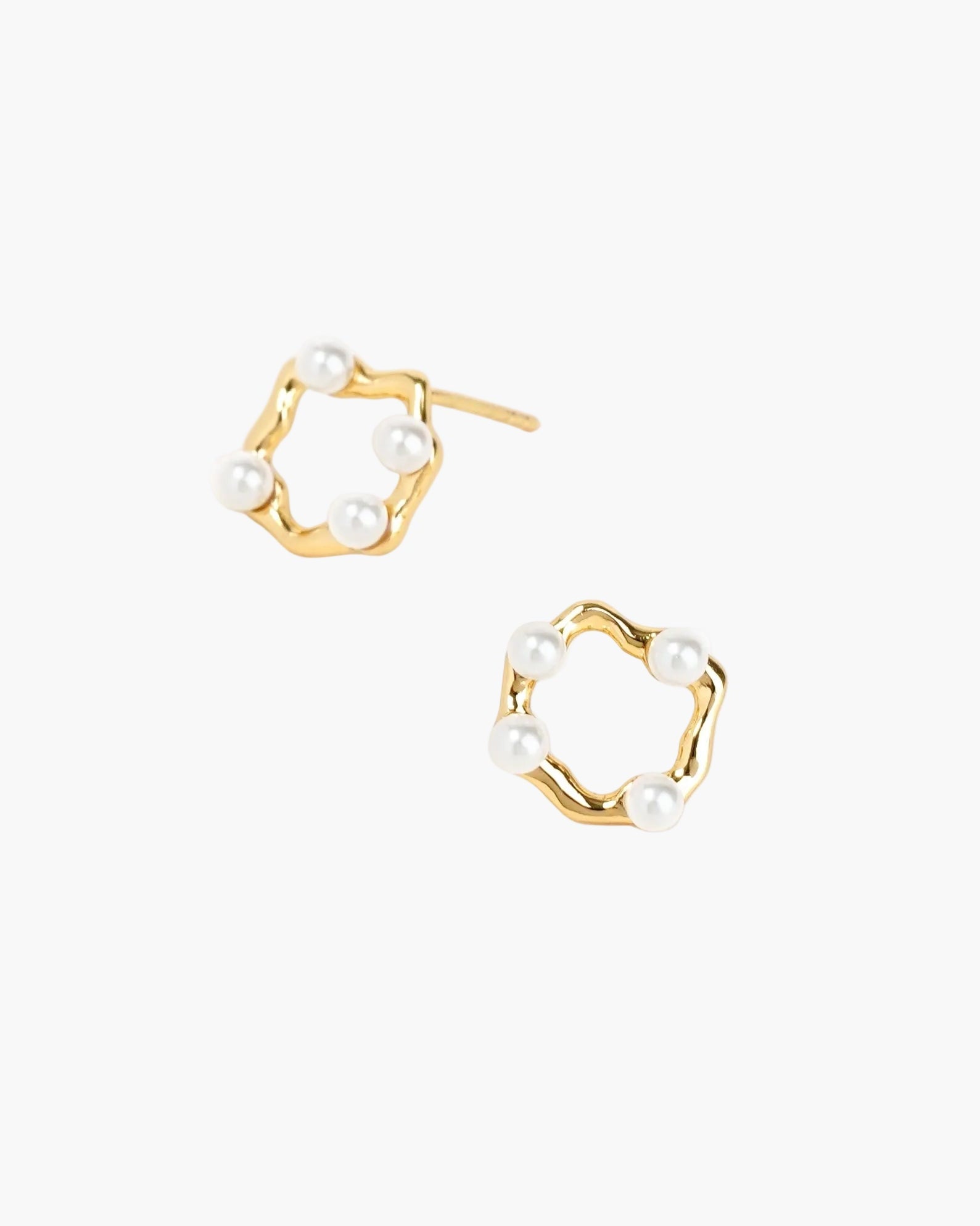 Faux pearl stud earrings