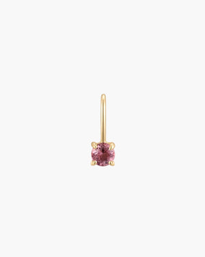 October birthstone pink tourmaline solid gold charm