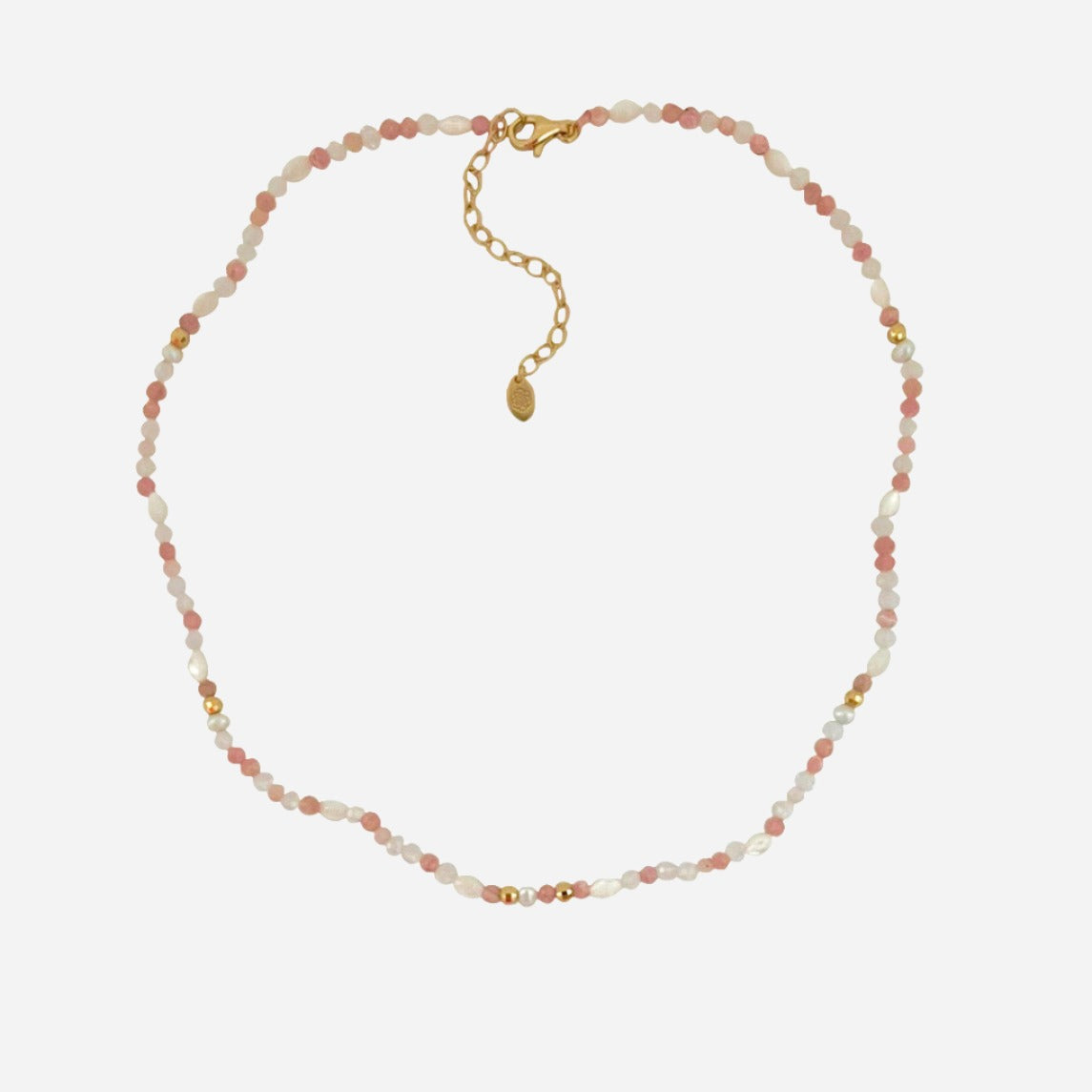 pink and pearl choker