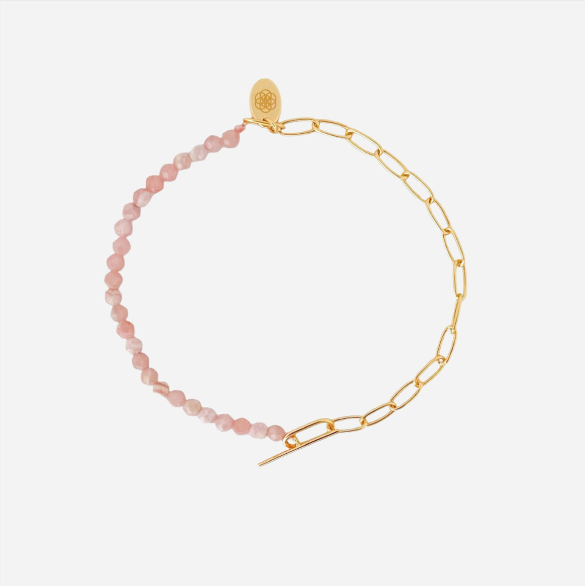 Pink paper clip chain bracelet