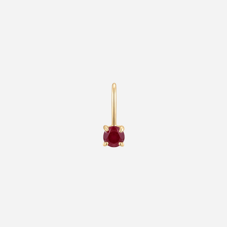 july birthstone ruby solid gold charm