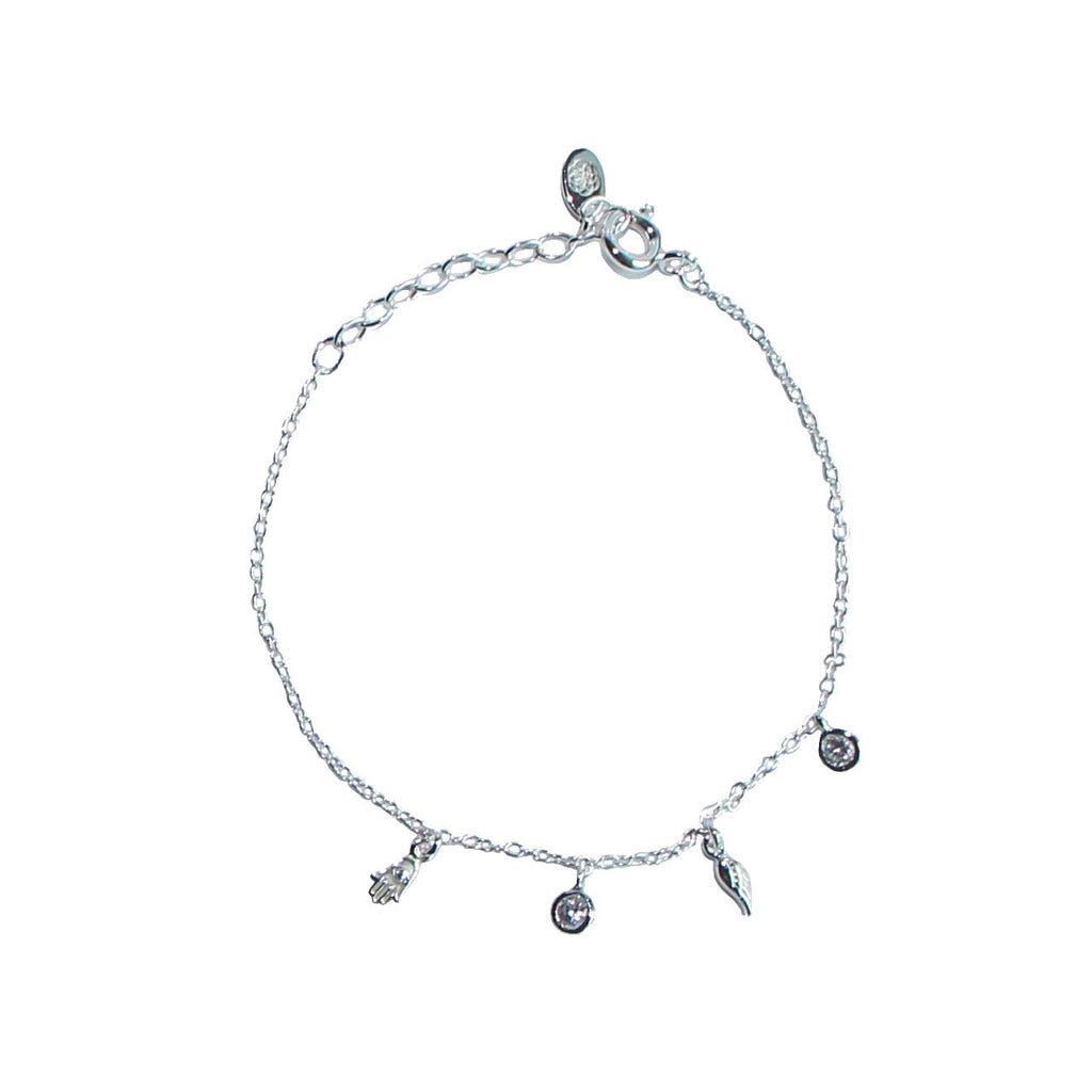silver tiny charms chain bracelet by Karma Links Jewellery