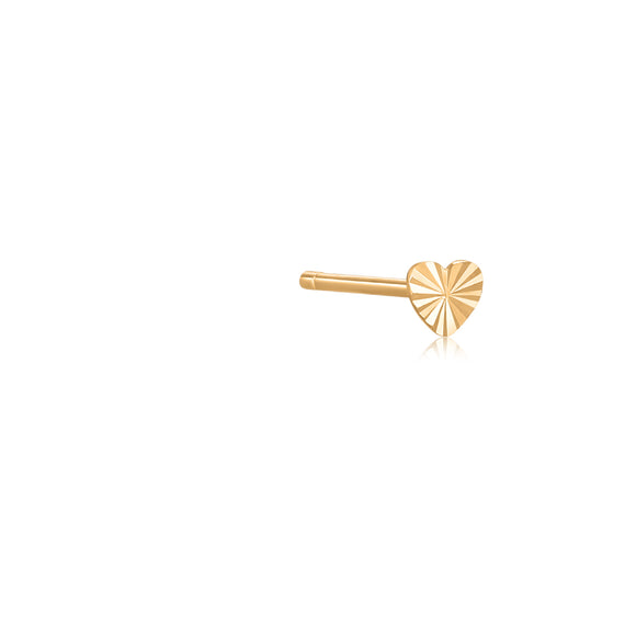 solid gold mini heart - single stud earring