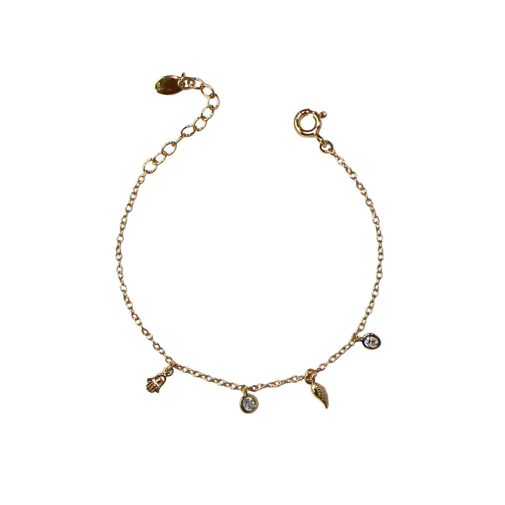 gold mini charms chain bracelet